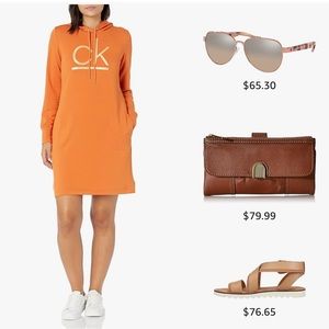 Calvin Klein Long Sleeve Hoodie Dress